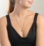 Light Diamond Necklace with Emerald - Image 2