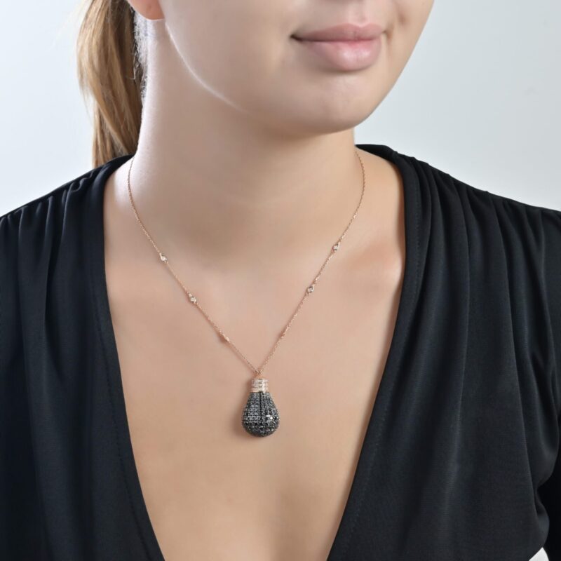 Light Diamond Necklace with Fancy Diamond - Image 2