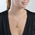 Light Diamond Necklace with Yellow Sapphire - Image 2