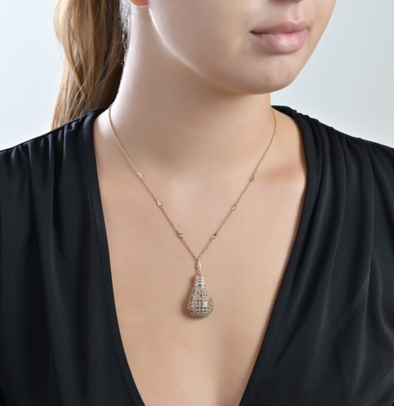 Light Diamond Necklace with Fancy Brown Diamond - Image 2
