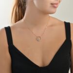 Light Diamond Necklace with Blue Sapphire - Image 2