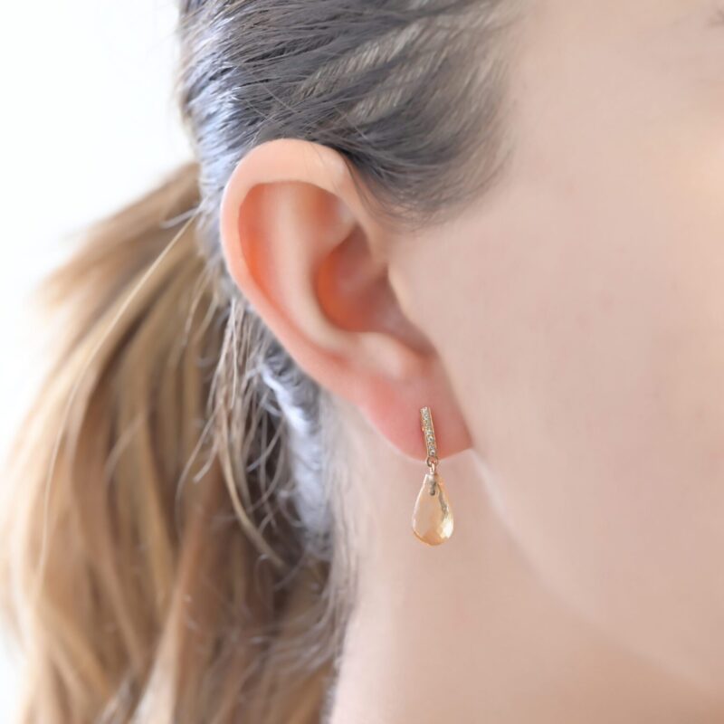 Daily Dazzle Diamond Earrings with Precious Stones - Image 2