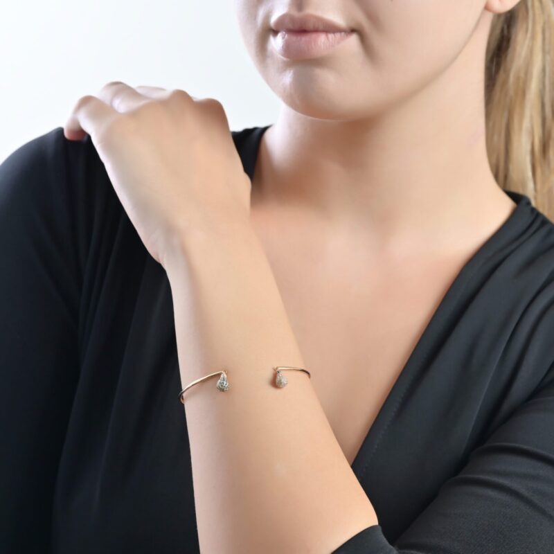 Light Diamond Bracelet with Blue Diamond - Image 2