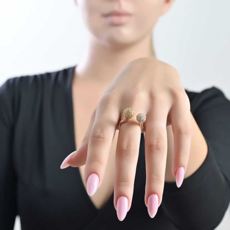 Light Diamond Ring with Yellow Sapphire - Image 2