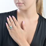 Classic Diamond Ring With Emerald - Image 2