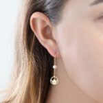 Emblem Gold Earrings with Pearls - Image 2