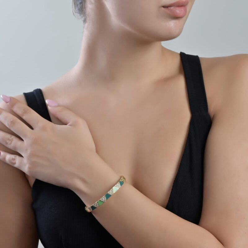 Emblem Diamond Bracelet with Enamel - Image 2