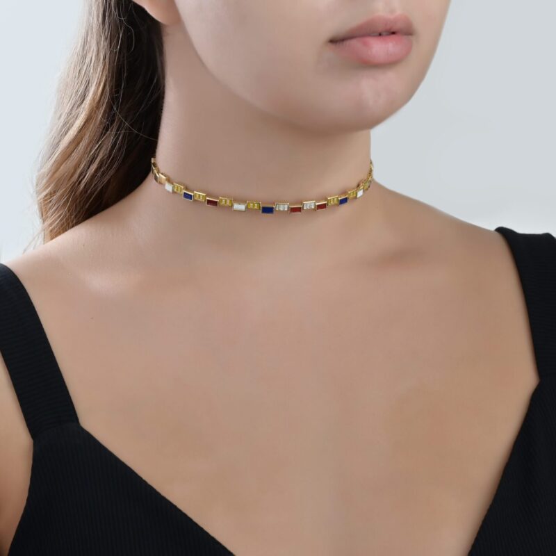 Daily Dazzle Diamond Choker with Enamel - Image 2