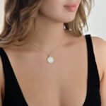 Initials Diamond Necklace Letter N with Enamel - Image 2