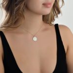 Initials Diamond Necklace Letter S with Enamel - Image 2