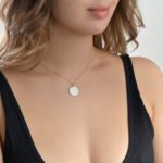 Initials Diamond Necklace Letter W with Enamel - Image 2
