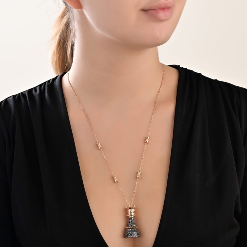 Chess Diamond Necklace with Fancy Diamond - Image 2