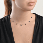 Classic Gold Necklace with Blue Sapphire - Image 2