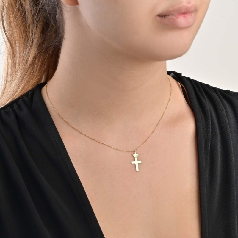 Religious Cross Gold Necklace - Image 3