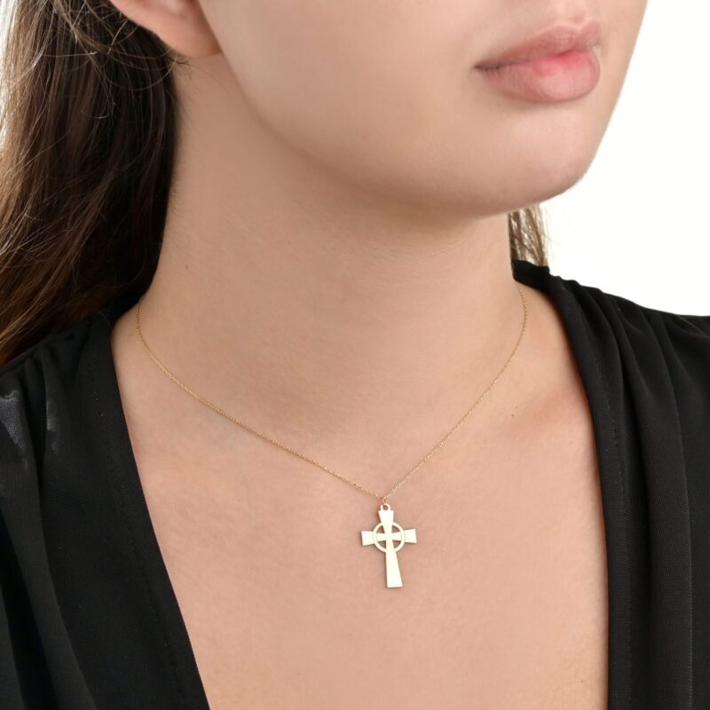 Religious Cross Gold Necklace - Image 2