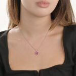 Daily Dazzle Diamond Heart Necklace with Colored Stones - Image 2