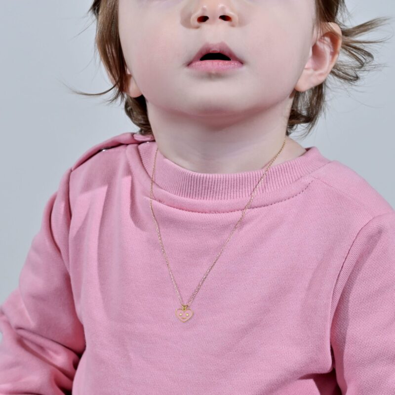 Kids Heart Necklace with Enamel - Image 2