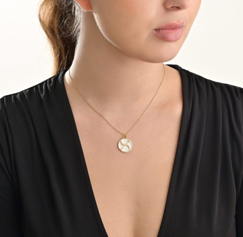 Zodiac Diamond Necklace Sagittarius with Enamel - Image 2
