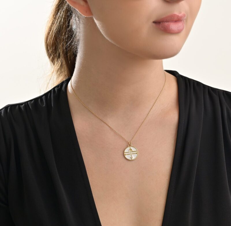 Zodiac Diamond Necklace Libra with Enamel - Image 2