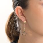 Crown Gold Earrings with Precious Colors - Image 2