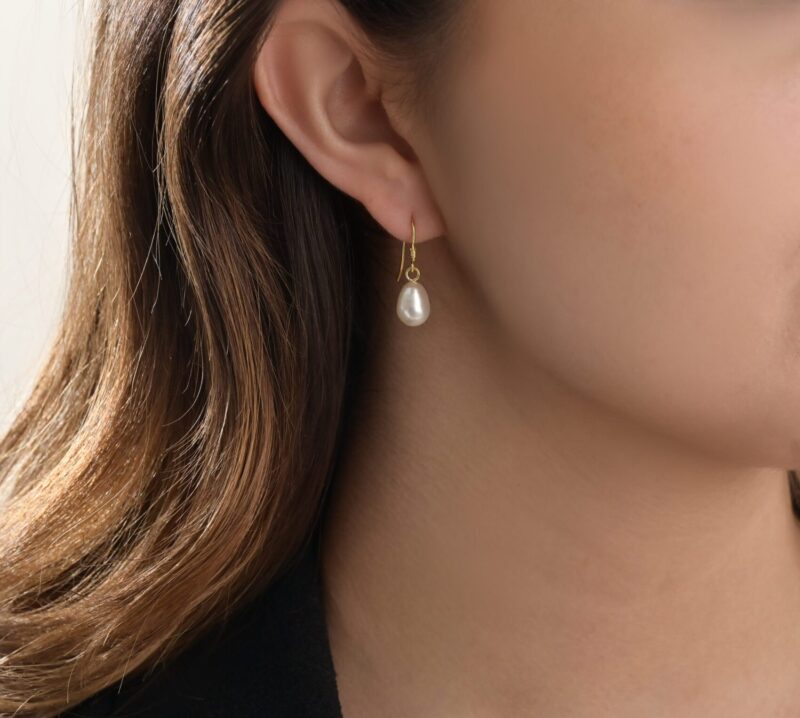 Daily Dazzle Gold Earrings with Pearl - Image 2
