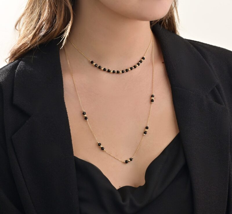 Daily Dazzle Gold Necklace with Colored Stones - Image 2