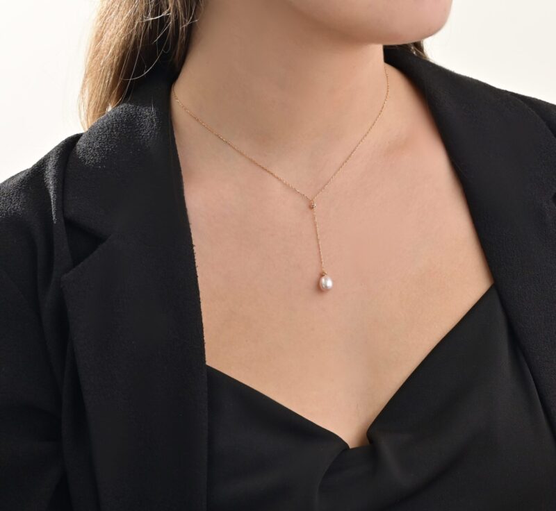 Daily Dazzle Gold Necklace with Pearl - Image 2