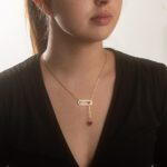 Love Lock Gold Necklace with Colored Stones - Image 2