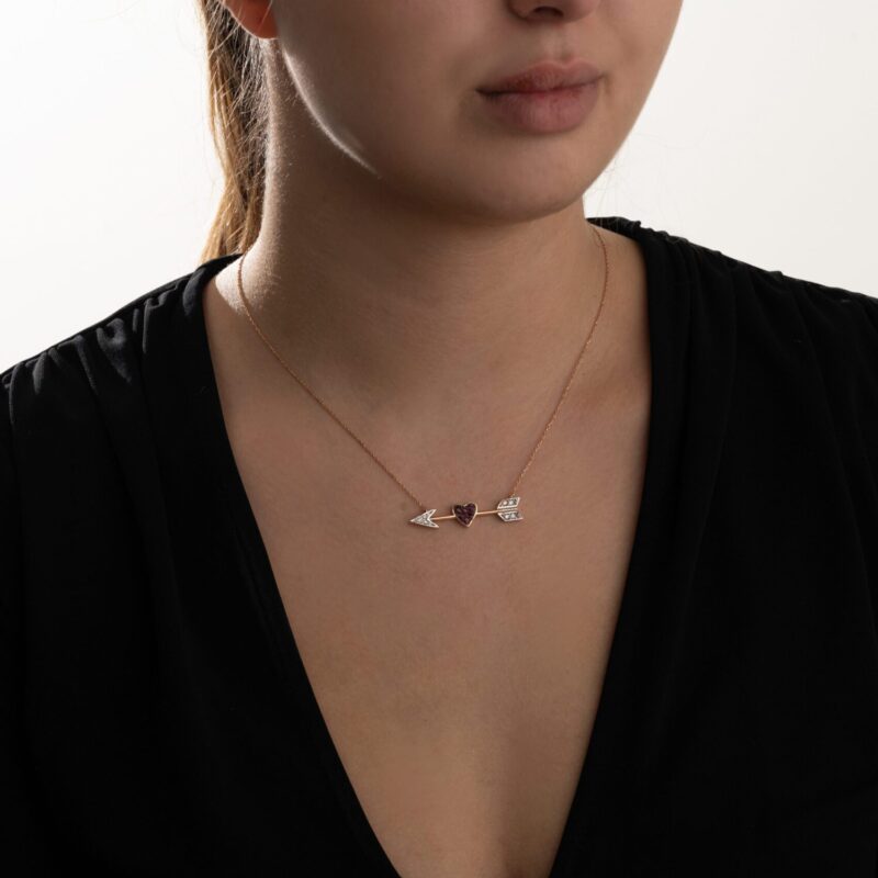 Love Lock Diamond Necklace with Ruby - Image 2