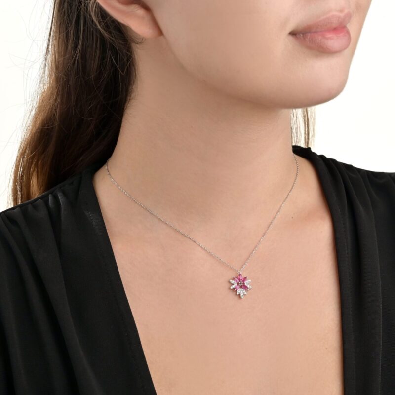 Daily Dazzle  Diamond Necklace with Ruby - Image 2
