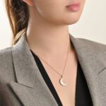 Moon Diamond Necklace with Ruby - Image 2