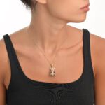 Teddy Bear Diamond Necklace with Pink Sapphire - Image 2
