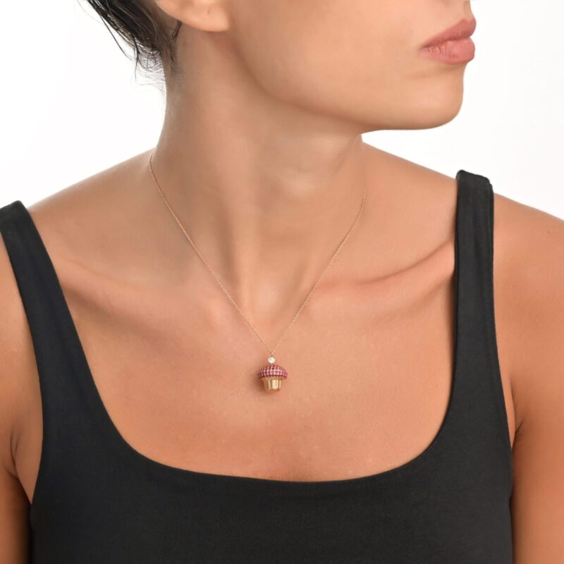 Candy Summer Cupcake Diamond Necklace - Image 2