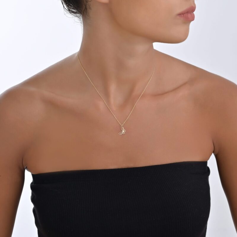 Daily Dazzle Summer Butterfly Gold Necklace - Image 2