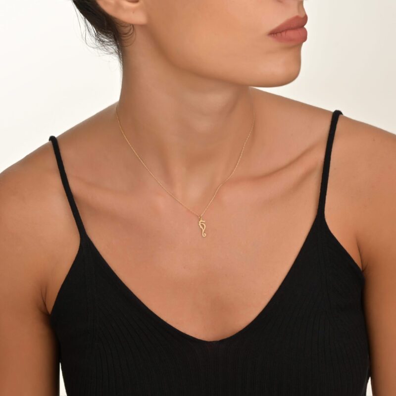 Daily Dazzle Summer Sea Horse Gold Necklace - Image 2