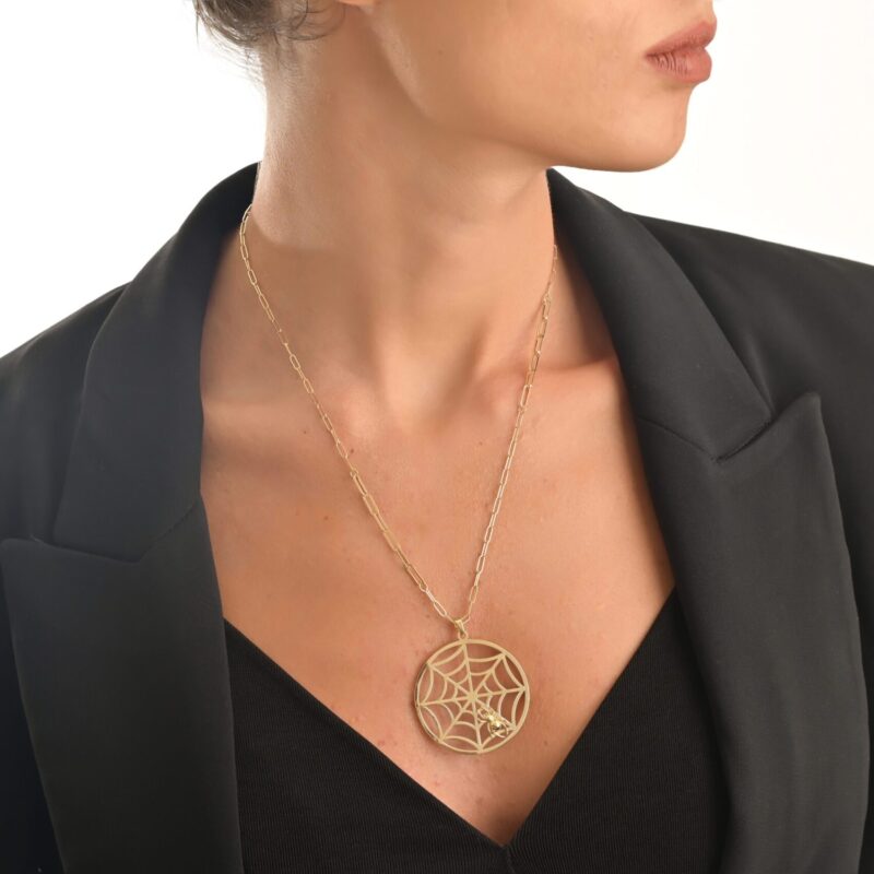 Spider Web Gold Necklace - Image 2
