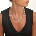 Waves Bridal Collection Diamond Necklace - Image 2