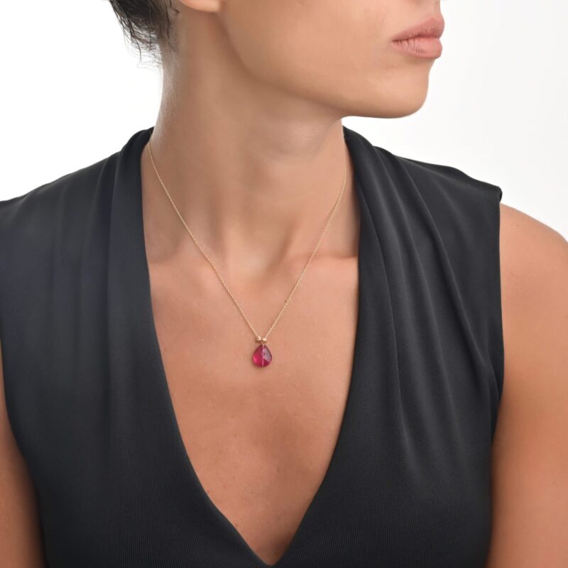 Daily Dazzle Gold necklace with colored stones - Image 2