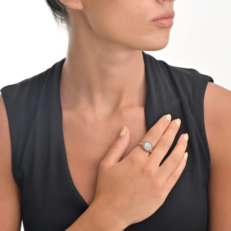 Classic Diamond Ring with Black Diamonds - Image 2