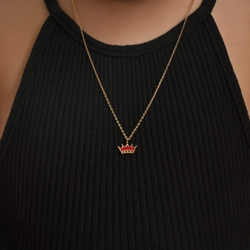 Kids Crown Necklace with Enamel - Image 2