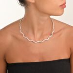 Waves Bridal Collection Diamond Necklace - Image 2