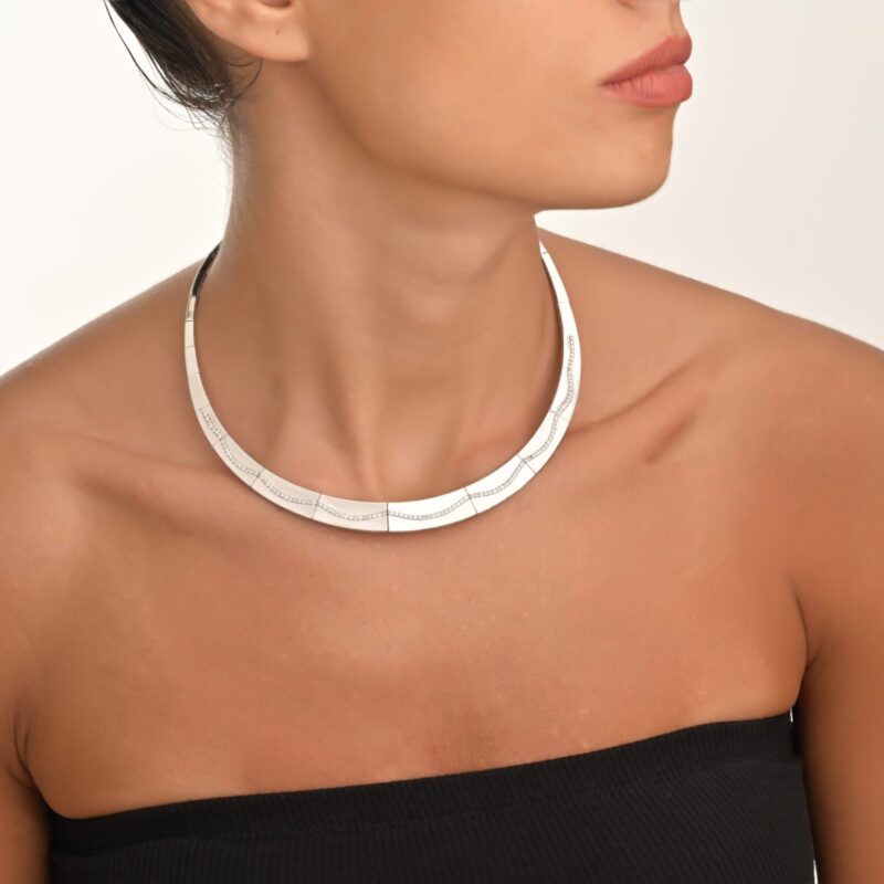 Waves Bridal Collection Diamond Necklace - Image 2