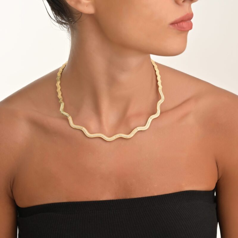 Waves Bridal Collection Diamond Necklace - Image 2