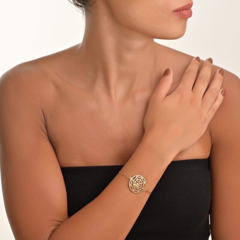 Spider Web Gold Bracelet - Image 2