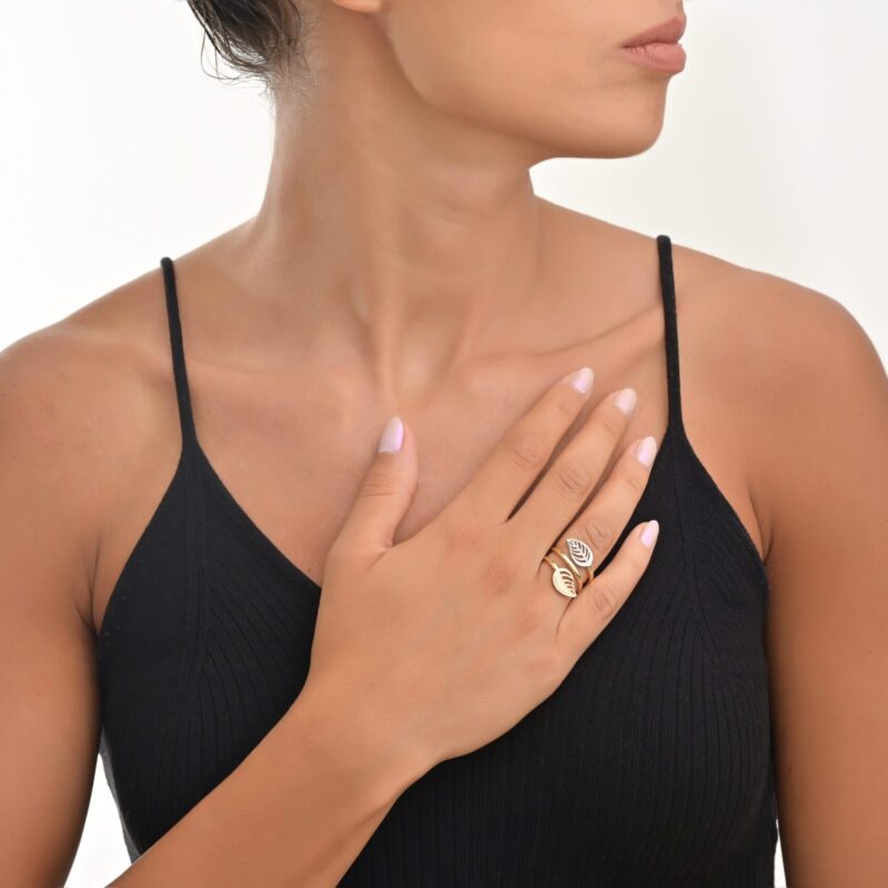 Leaves Gold Ring - Image 2