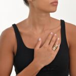 Lotus Gold Ring with colored stones - Image 2