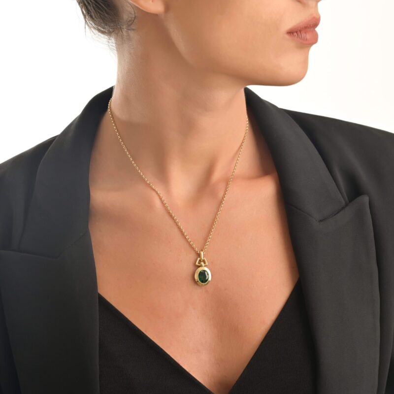 Daily Dazzle  Gold Necklace with colored stone - Image 2