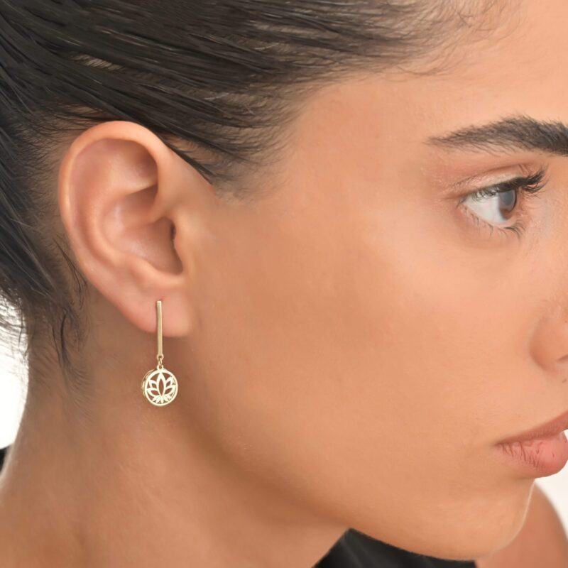 Lotus Gold Earrings - Image 2