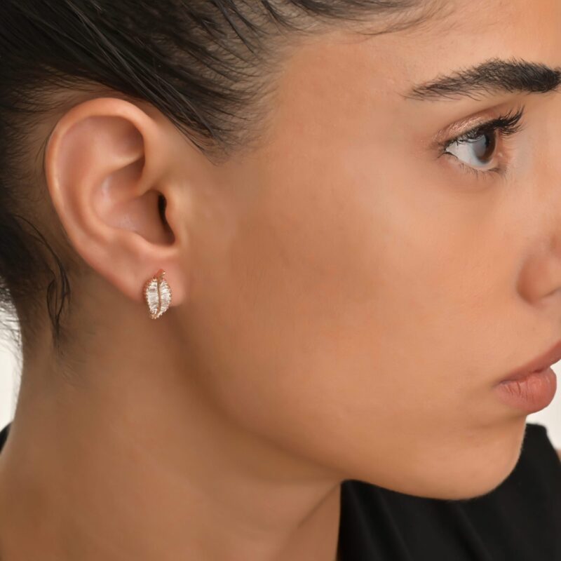 Leaves Diamond Earrings - Image 2