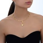 Waves Bridal Collection Gold Necklace - Image 2